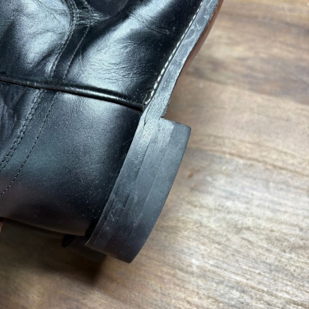 JUSTIN Cowboy Boots Womens Size 6.5 Black Leather Western Country Concert - Picture 9 of 12